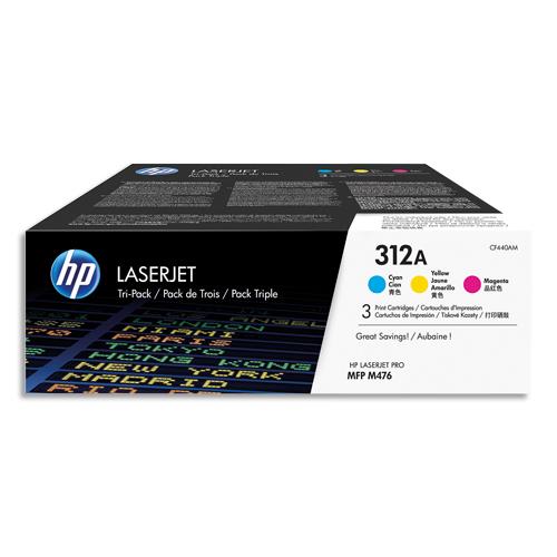 HP Pack de 3 cartouches Laser couleur 312A CF440AM (dont eco-taxe de 0,38 €)