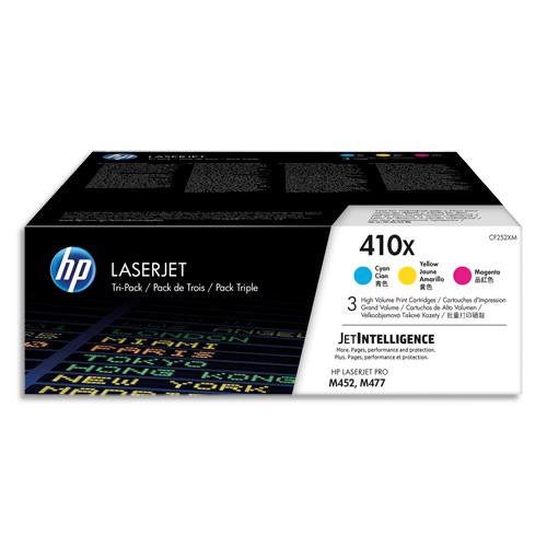 HP Pack de 3 cartouches Laser couleur haute capacité 410X CF252XM (dont eco-taxe de 0,08 €)