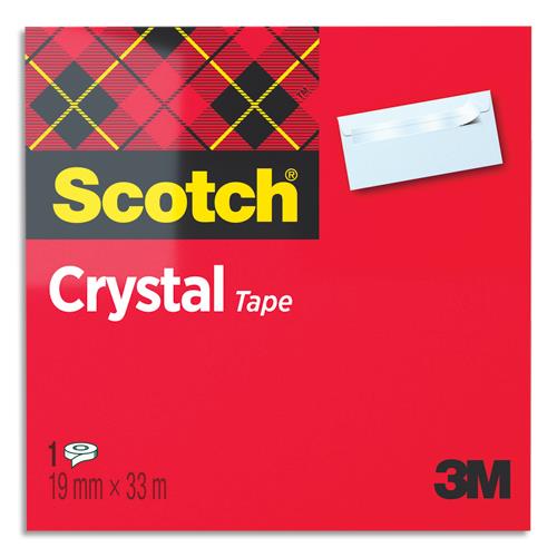 SCOTCH Ruban Crystal 19 mm x 33 m boîte individuelle