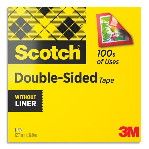 SCOTCH Ruban adhésif double face, 12 mm x 33 m, en boîte individuelle