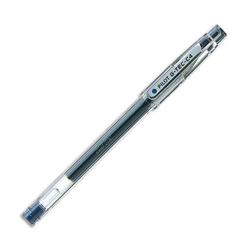 PILOT Stylo à bille pointe hi-tech extra-fine encre gel Bleue corps plastique avec capuchon G-TEC-C4