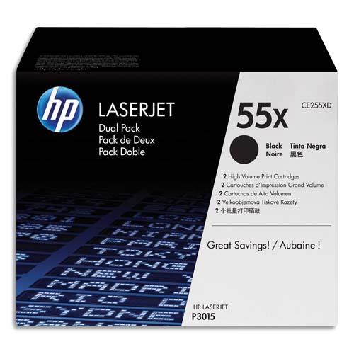 HP Lot de 2 Toner Noir CE255XD (dont eco-taxe de 0,38 €)