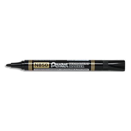 PENTEL Marqueur permanent N850 Pointe ogive, encre indélébile à base alcool. Noir