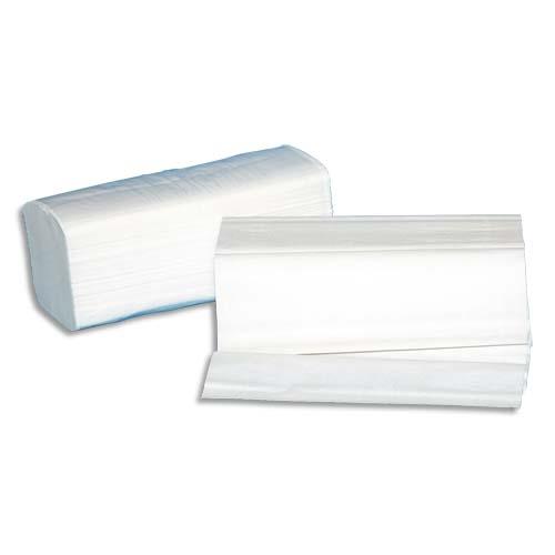 Colis de 30 Paquets de 100 Essuie-mains 2 plis plié en W, Ft 22 x 35 cm Distributeur H2
