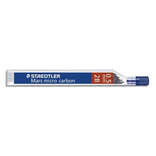 STAEDTLER Etui de 12 mines 0,5 mm polycarbone haute qualité 2B MARSMICRO