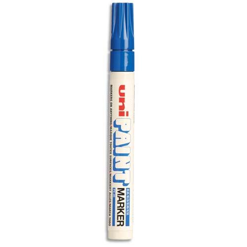 UNI-BALL Marqueur peinture huile indélébile pointe moyenne ogive corps métal coloris Bleu foncé UNI PAINT