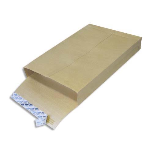 GPV Boîte de 250 pochettes kraft armé brun avec 3 soufflets format 24-260x330mm