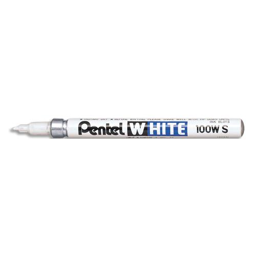 PENTEL Marqueur peinture pointe ogive fine corps métal coloris Blanc WHITE 100WS