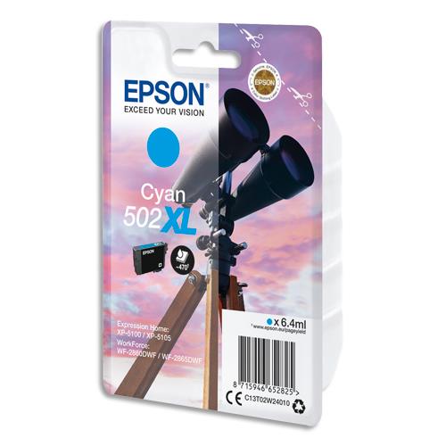 EPSON Cartouche Jet d'Encre Cyan XL ''Jumelles'' 502 (T02W2) - C13T02W24010 (dont eco-taxe de 0,01 €)