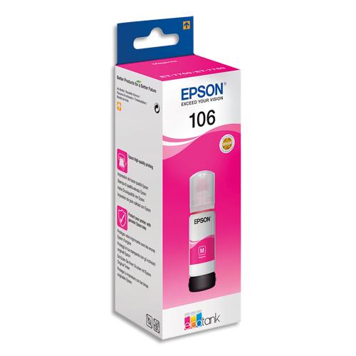 EPSON Bouteille Jet d'Encre 106 EcoTank Magenta (T00R3) - C13T00R340 (dont eco-taxe de 0,02 €)