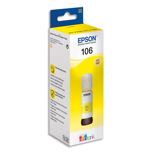 EPSON Bouteille Jet d'Encre 106 EcoTank Yellow (T00R4) - C13T00R440 (dont eco-taxe de 0,05 €)