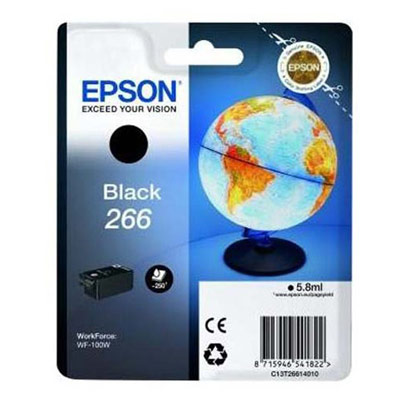 EPSON Cartouche Jet d'Encre DURABrite Ultra Noir ''Globe'' 266 (T2661) - C13T26614010 (dont eco-taxe de 0,01 €)