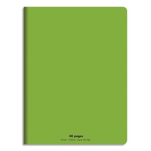 CONQUERANT C9 Cahier piqûre 17x22cm 48 pages 90g grands carreaux Seyès. Couverture polypropylène Vert