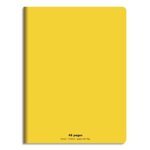 CONQUERANT C9 Cahier piqûre 17x22cm 48 pages 90g grands carreaux Seyès. Couverture polypropylène Jaune