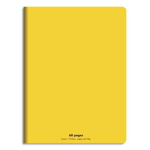 CONQUERANT C9 Cahier piqûre 17x22cm 60 pages 90g grands carreaux Seyès. Couverture polypropylène Jaune