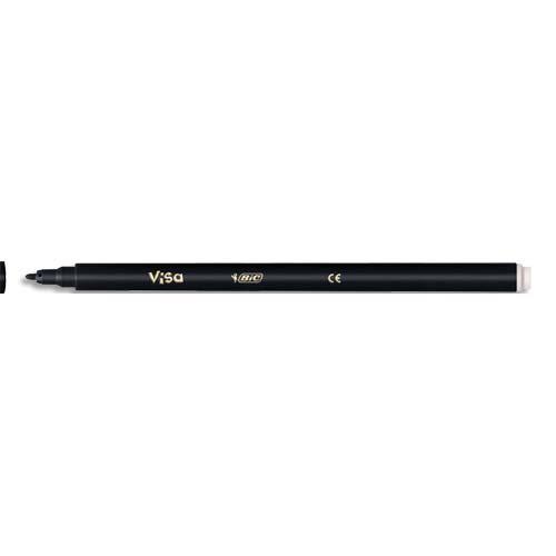 BIC KIDS Visa Feutres de Coloriage à Pointe Fine - Encre à Base D'eau - Couleur Noire