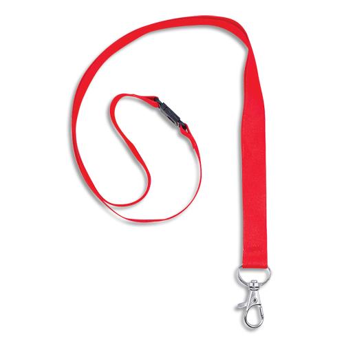AVERY Boîte de 10 tours de cou avec mousqueton et clip de sécurité. Longueur 44 x largeur 1,5 cm. Rouge
