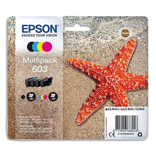 EPSON Multipack 4 couleurs 603XL Etoile de mer (T03A6) C13T03A64010 (dont eco-taxe de 0,02 €)