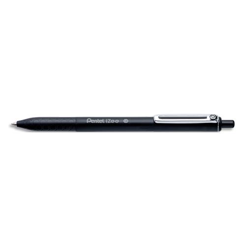PENTEL Stylo bille iZee rétractable. Pointe 1 mm. Encre rechargeable Noire
