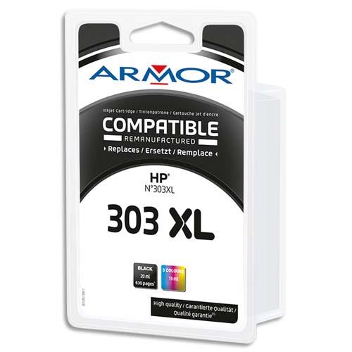 ARMOR Pack de 2 cartouches compatibles Jet d'encre couleur HP 303 xl B10510R1 (dont eco-taxe de 0,04 €)