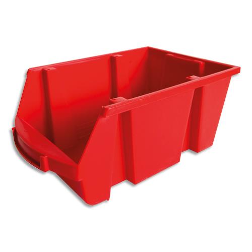 VISO Bac de rangement à bec 10L Spacy avec porte-étiquette en polypropylène Rouge L20 x H15 x P33 cm