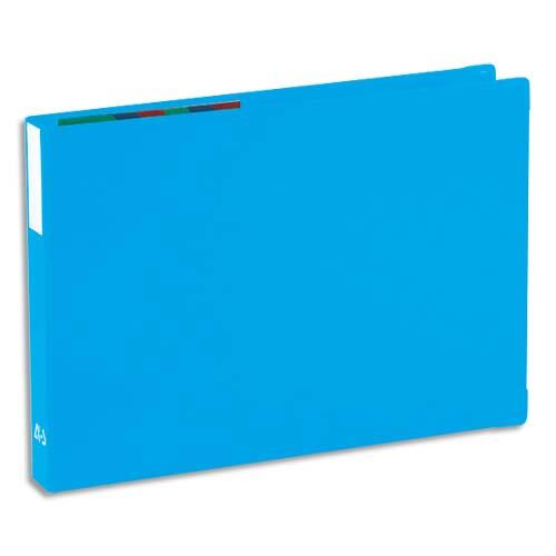 ARIANEX Classeur format A3 à l'italienne à 4 anneaux en D en balacron Bleu