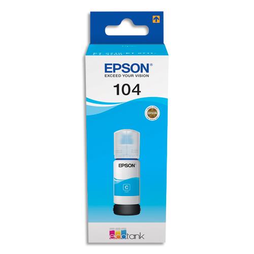 EPSON Bouteille Jet d'Encre 104 EcoTank Cyan (T00P2) - C13T00P240 (dont eco-taxe de 0,02 €)