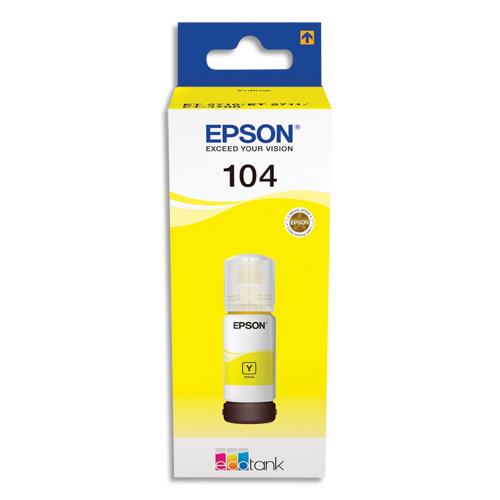 EPSON Bouteille Jet d'Encre 104 EcoTank Yellow (T00P4) - C13T00P440 (dont eco-taxe de 0,02 €)