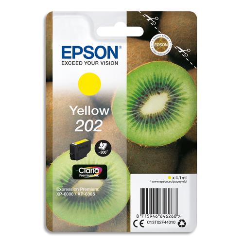 EPSON Cartouche Jet d'Encre Claria Premium Yellow ''Kiwi'' 202 (T02F4) - C13T02F44010 (dont eco-taxe de 0,01 €)