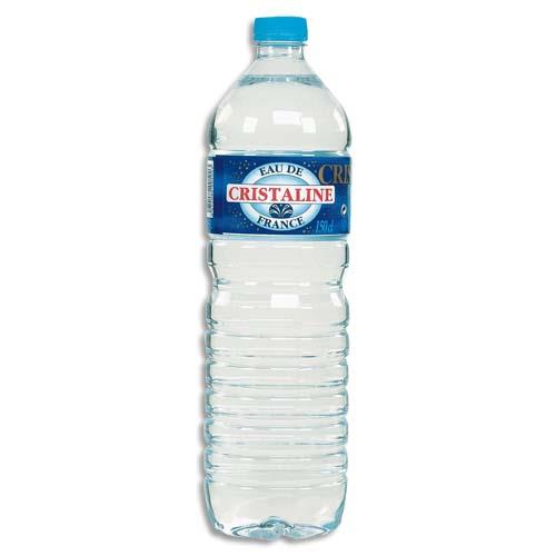 CRISTALINE Pack de 6 Bouteilles en plastique d'eau d'1,5 litre