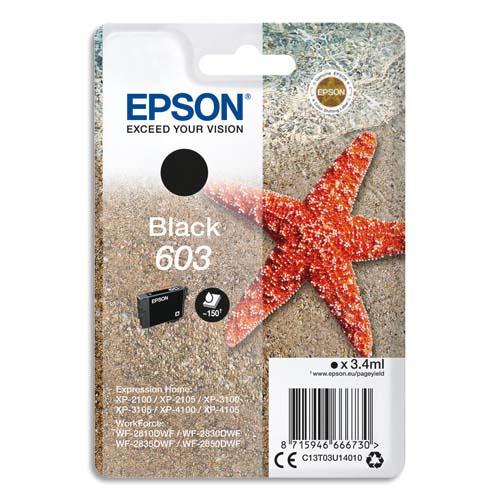 EPSON Cartouche Jet d'Encre Black ''Etoile de Mer'' 603 (T03U1) - C13T03U14010 (dont eco-taxe de 0,01 €)