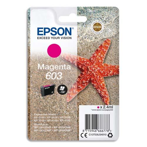 EPSON Cartouche Jet d'Encre Magenta ''Etoile de Mer'' 603 (T03U4) - C13T03U34010 (dont eco-taxe de 0,01 €)