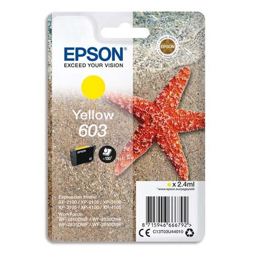 EPSON Cartouche Jet d'Encre Yellow ''Etoile de Mer'' 603 (T03U4) - C13T03U44010 (dont eco-taxe de 0,01 €)
