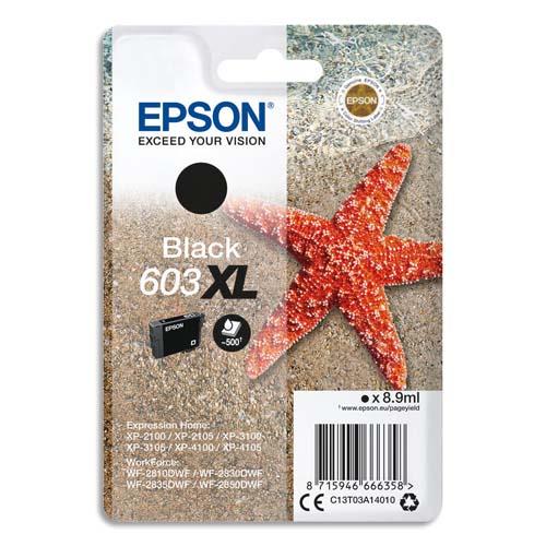 EPSON Cartouche Jet d'Encre Black XL ''Etoile de Mer'' 603 (T03A1) - C13T03A14010 (dont eco-taxe de 0,01 €)