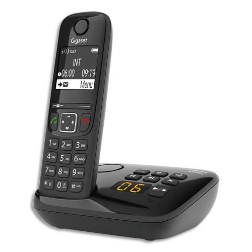 GIGASET Téléphone sans fil AS690A Solo avec répondeur Noir AS690ANoir (dont eco-taxe de 0,08 €)