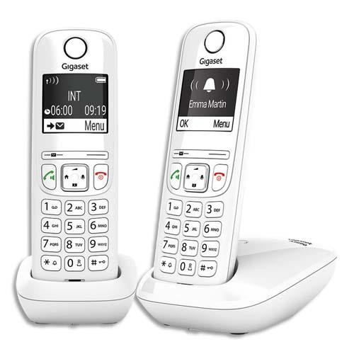 GIGASET Téléphone sans fil AS690 Duo Blanc AS690DUOBLC sans répondeur (dont eco-taxe de 0,08 €)