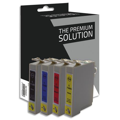 PSN Cartouche compatible jet d'encre noir cyan magenta jaune Epson T0715 - Guépard, B8E71B/CLXL (dont eco-taxe de 0,10 €)