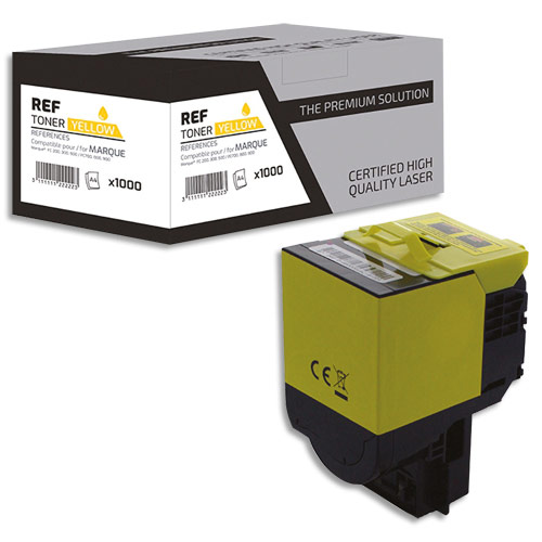 PSN Cartouche compatible laser jaune Lexmark 80C2XY0, L1-LT802XXY (dont eco-taxe de 0,06 €)