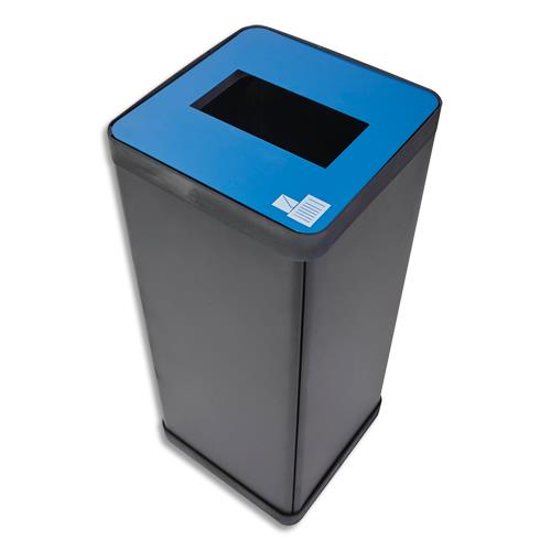 ALBA Poubelle de tri sélectif 50L en acier et ABS Bleu, pour déchets papier - Dim. L31 x H73 x P31 cm (dont eco-taxe mobilier de 1,15 €)