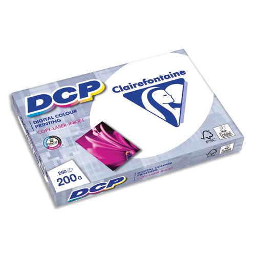 CLAIREFONTAINE Ramette de 250 feuilles papier Blanc DCP copieur, Laser, Jet d'encre couleur 200gr A4