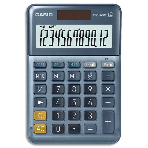 CASIO Calculatrice de bureau 12 chiffres CSCALMS-120EM (dont eco-taxe de 0,02 €)