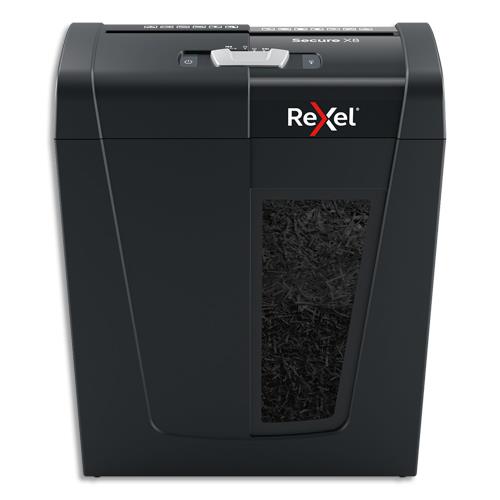 REXEL Destructeur de documents Secure X8 P-4, coupe croisée, 4x40mm, 8 feuilles, 14 litres, 2020123EU (dont eco-taxe de 0,42 €)