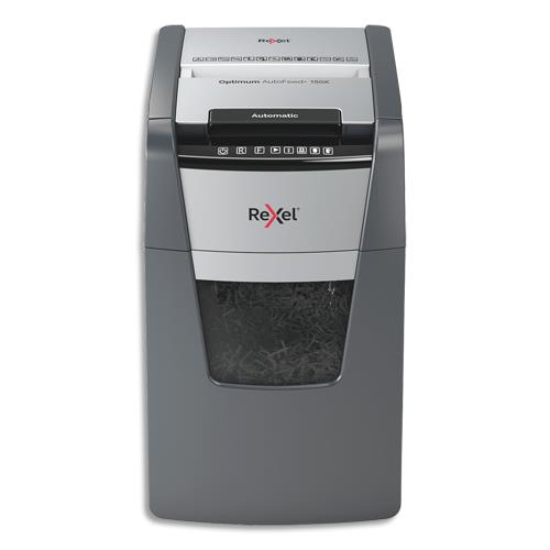 REXEL Destructeur de documents Optimum Auto+ 150X P-4 coupe croisée 4x28mm 150 feuilles 44 L 2020150XEU (dont eco-taxe de 1,75 €)