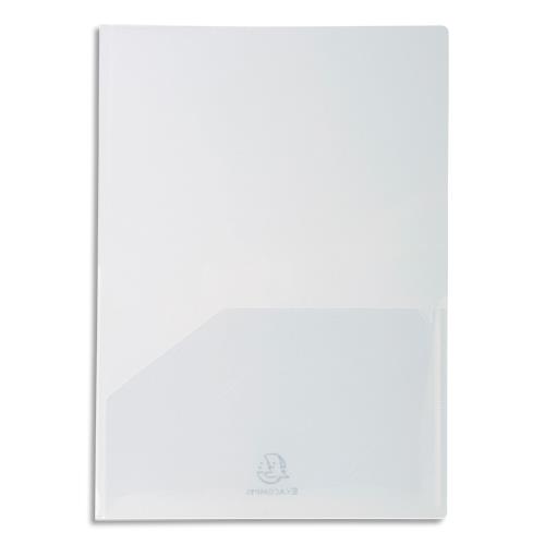 EXACOMPTA Sachet de 10 pochettes-coin double poche polypropylène 20/100e. Format A4/A3. Coloris incolore
