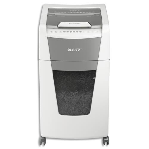 LEITZ Destructeur de documents IQ Auto+ Office 300 P-4 coupe croisée, 4x28mm, 300 feuilles, 60 L 80150000 (dont eco-taxe de 2,50 €)