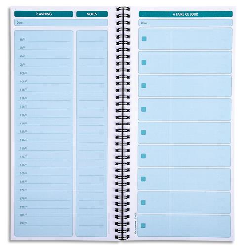 EXACOMPTA Carnet à spirale 29,7x14cm. A faire ce jour. 125 feuilles. Format vertical