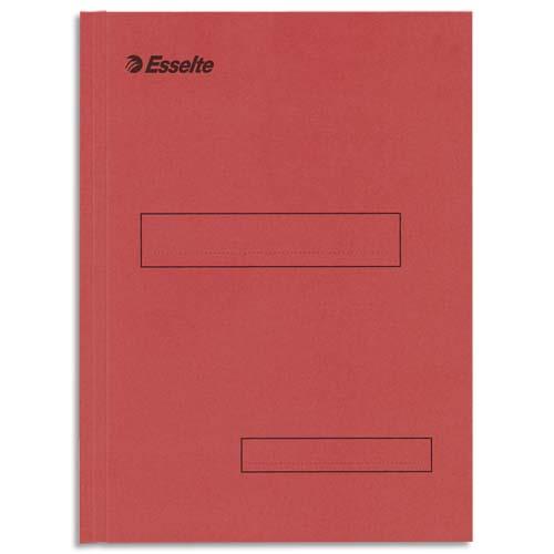 ESSELTE Boîte de 100 sous-dossiers 160g à 2 rabats Rouge Scor, pour dossiers armoire et tiroir