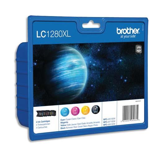 [482443] BROTHER Value pack Jet d'encre 4 couleurs (1 Cyan+1 Magenta+1 Jaune+1 Noir) LC1280XLVALBP (dont eco-taxe de 0,05 €)
