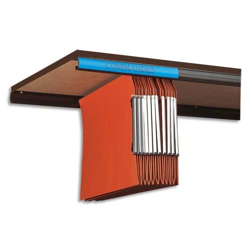 [525290] OBLIQUE AZ Jeu de 2 rails en résine de synthèse Noir pour dossiers suspendus. Fixation sous tablettes