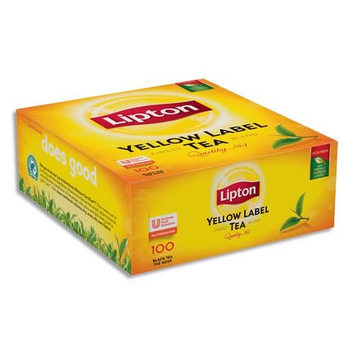 [527234] LIPTON Boîte de 100 sachets de thé Yellow Label